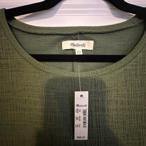 NWT Madewell Olive Textured Dress - Picture 3 of 4